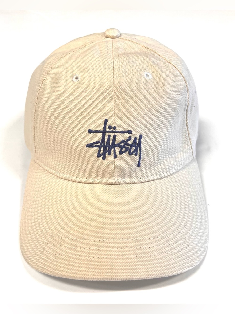 Stussy Cream Colored Adjustable Logo Hat Cap